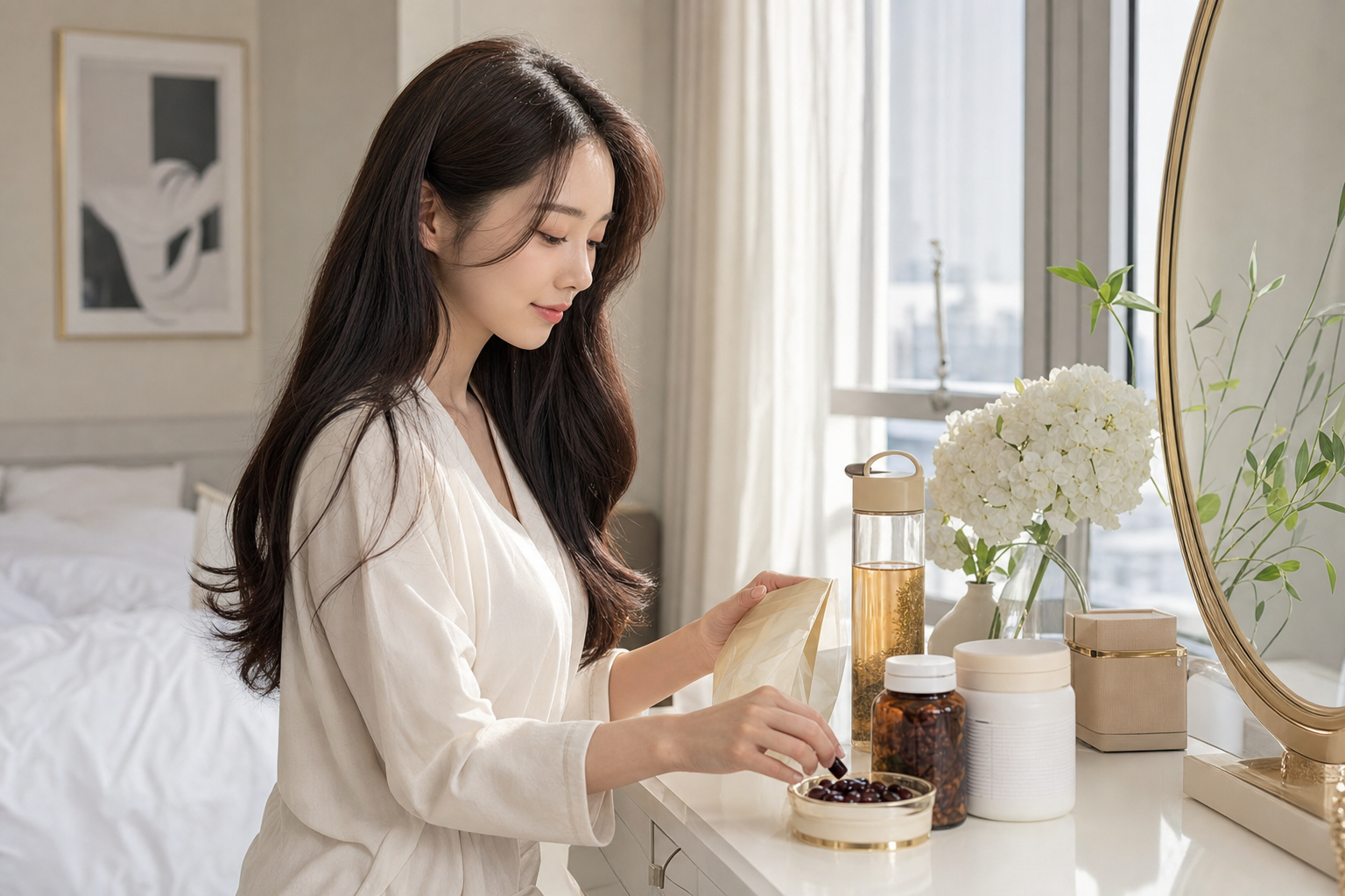 수면영양제와 콜라겐, 비타민을 함께 정리하는 데일리 루틴