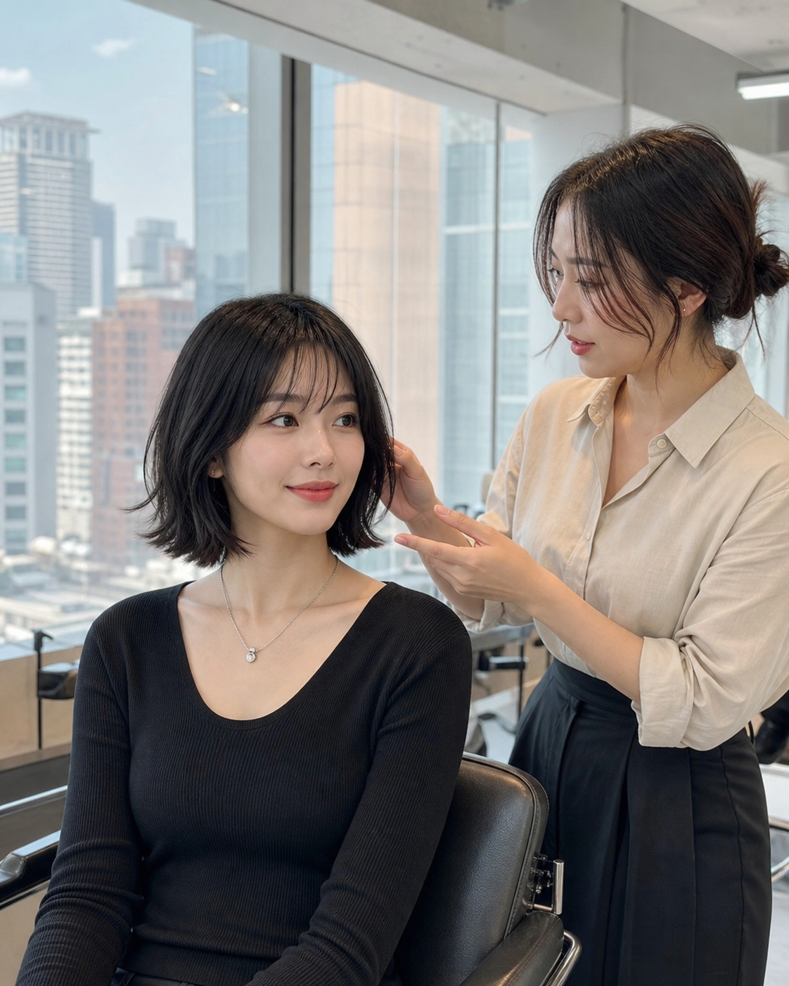 젤리펌·히피펌 상담과 시술 분위기