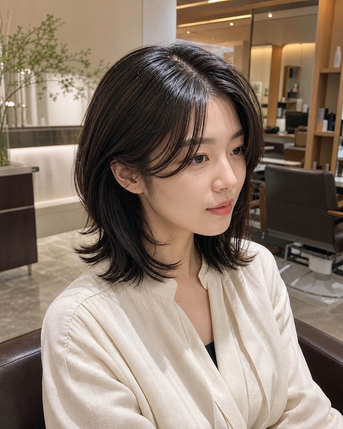 슬릭펌과 윤기 있는 스타일