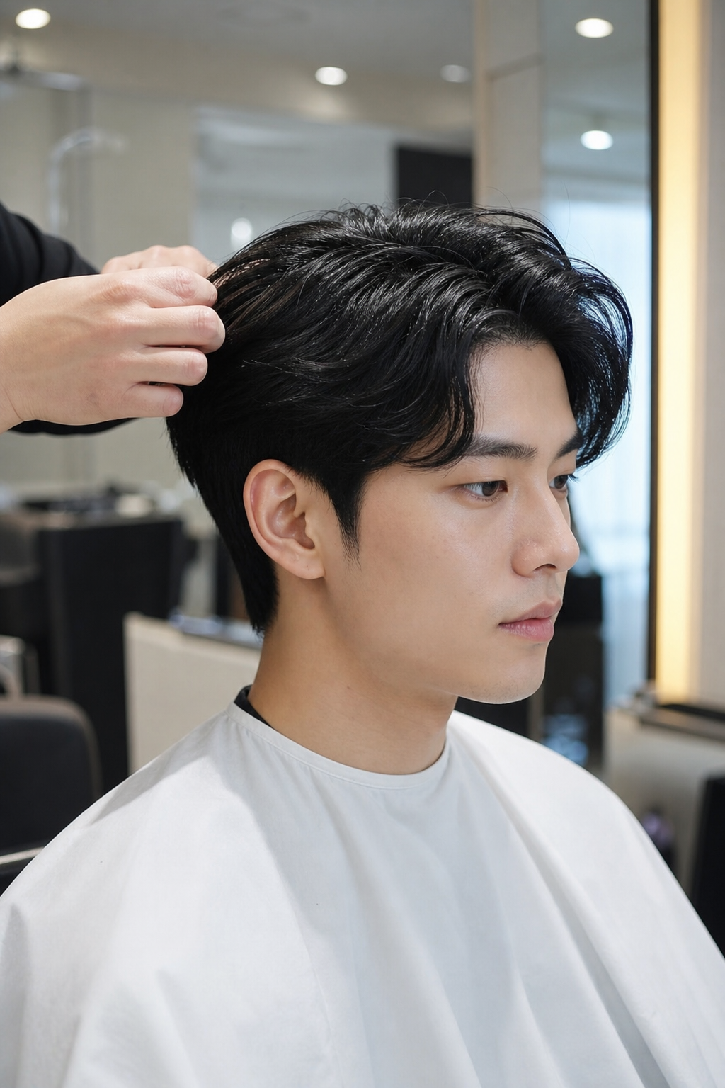 기르는 과정에서의 앞머리 정리 스타일