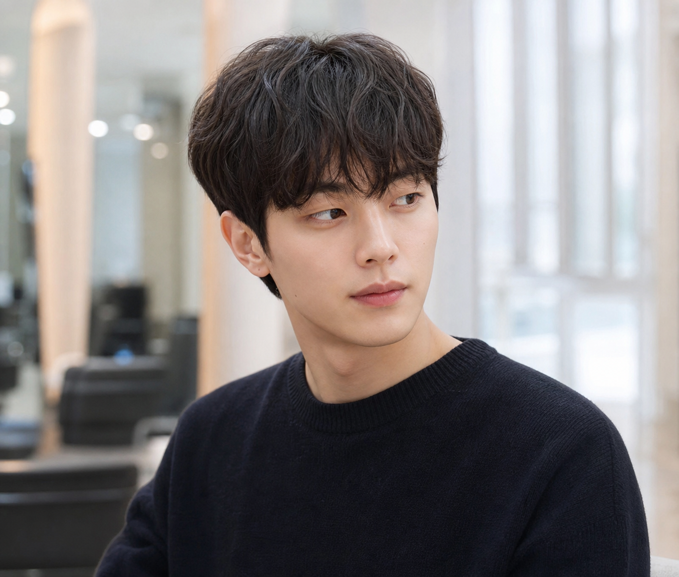 이마 보완에 강한 쉐도우펌 분위기