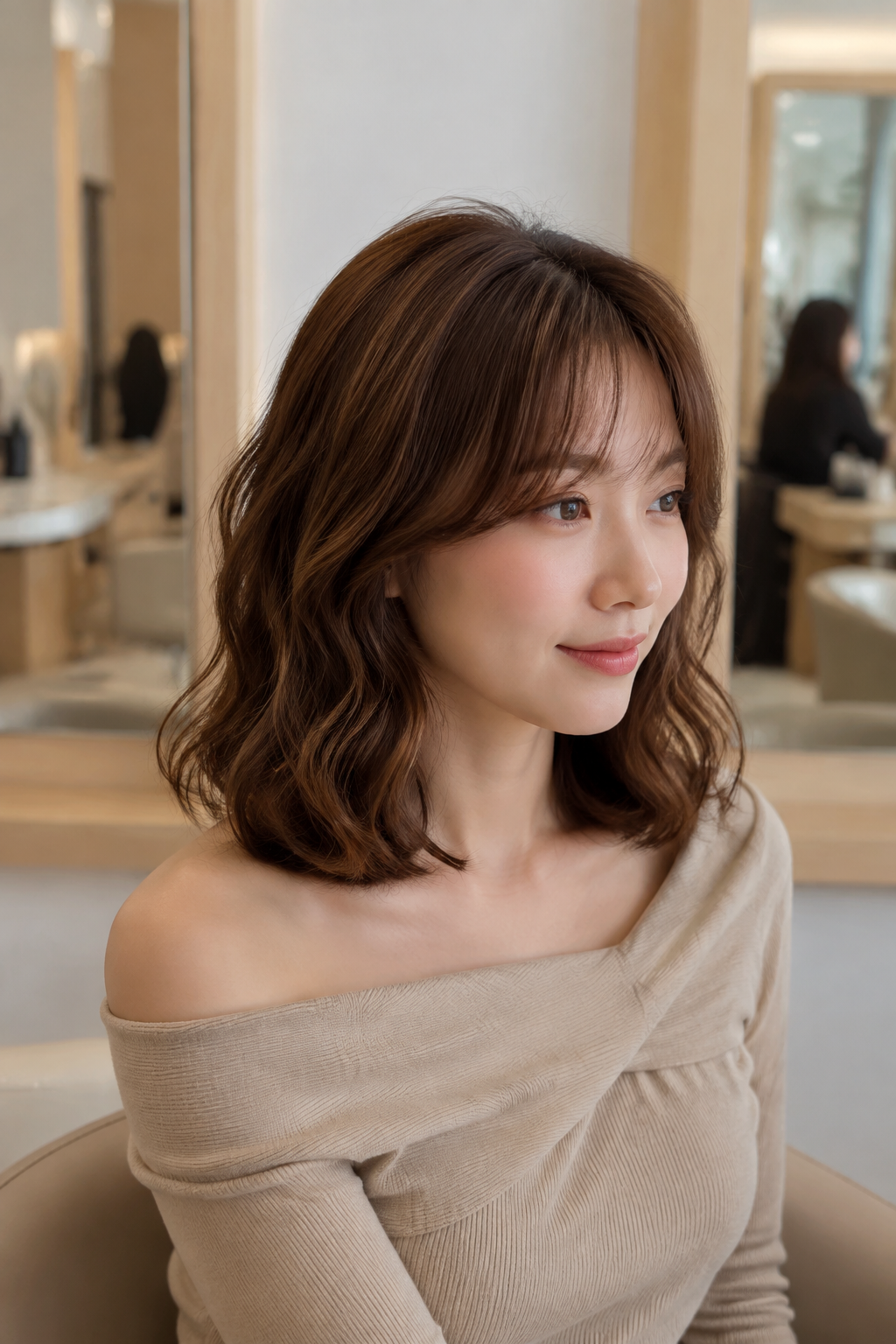 중단발 레이어드와 C컬의 대표적인 무드