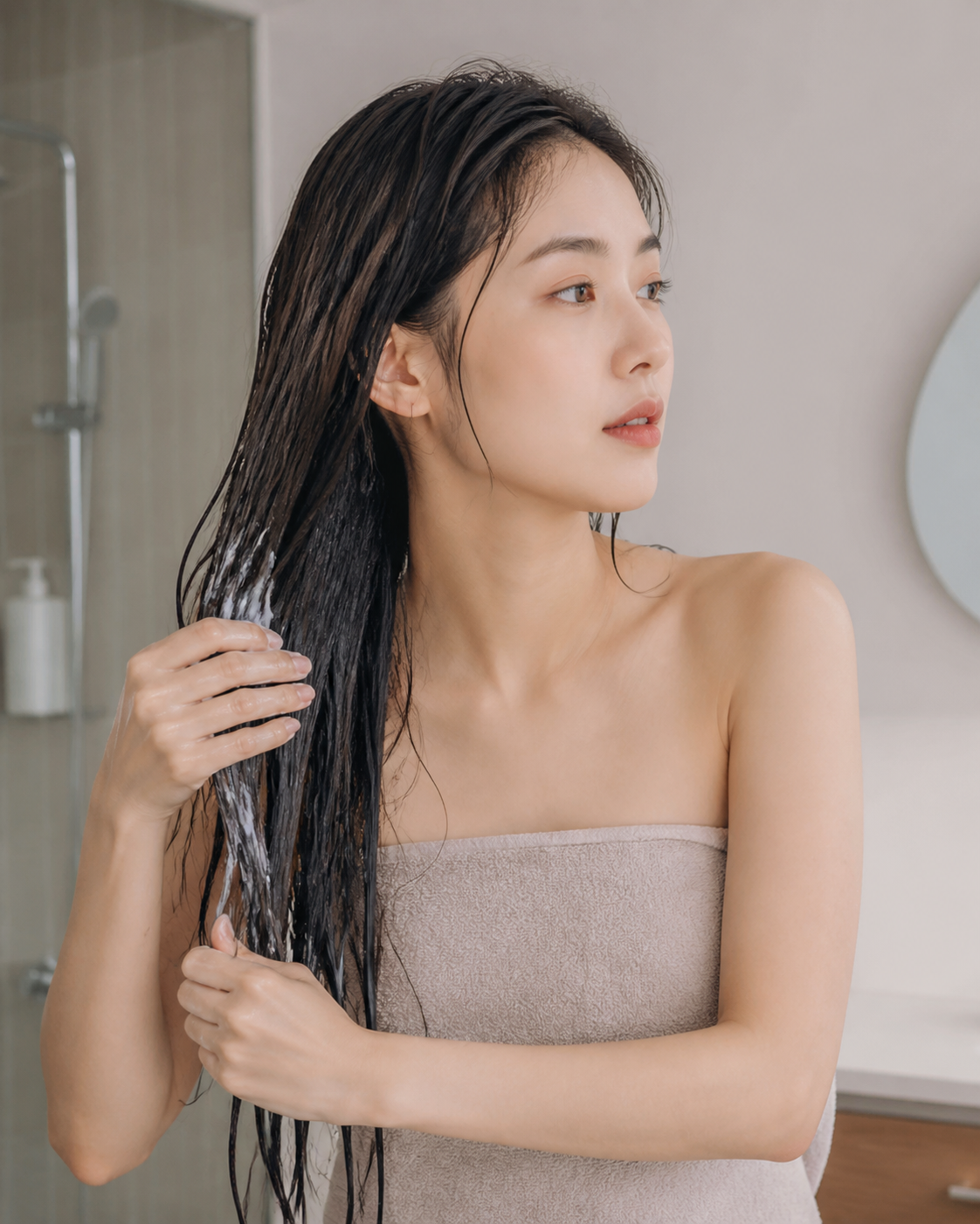 홈케어 트리트먼트 사용 장면