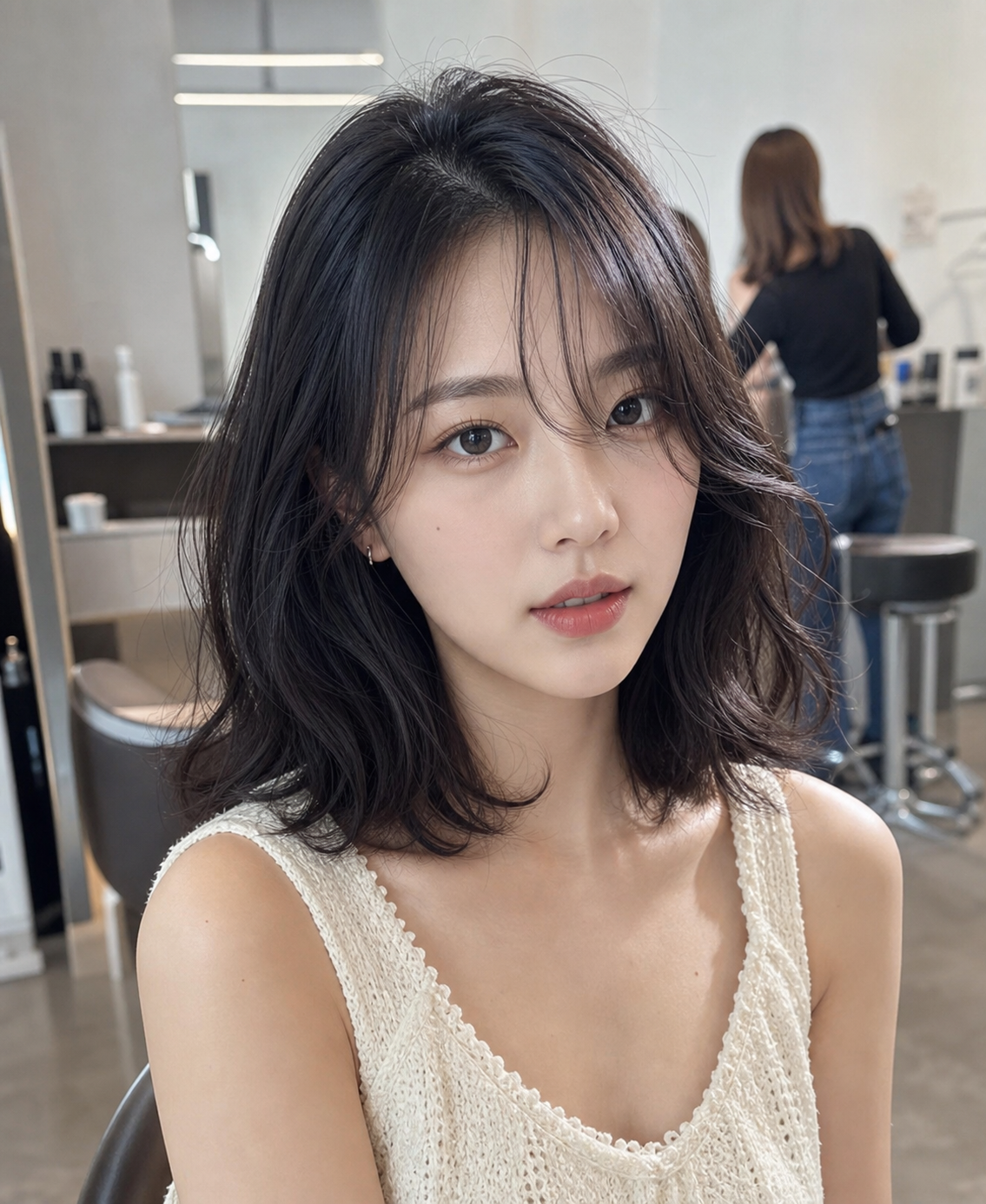 정수리 볼륨을 살리는 자연스러운 붙임머리피스 연출