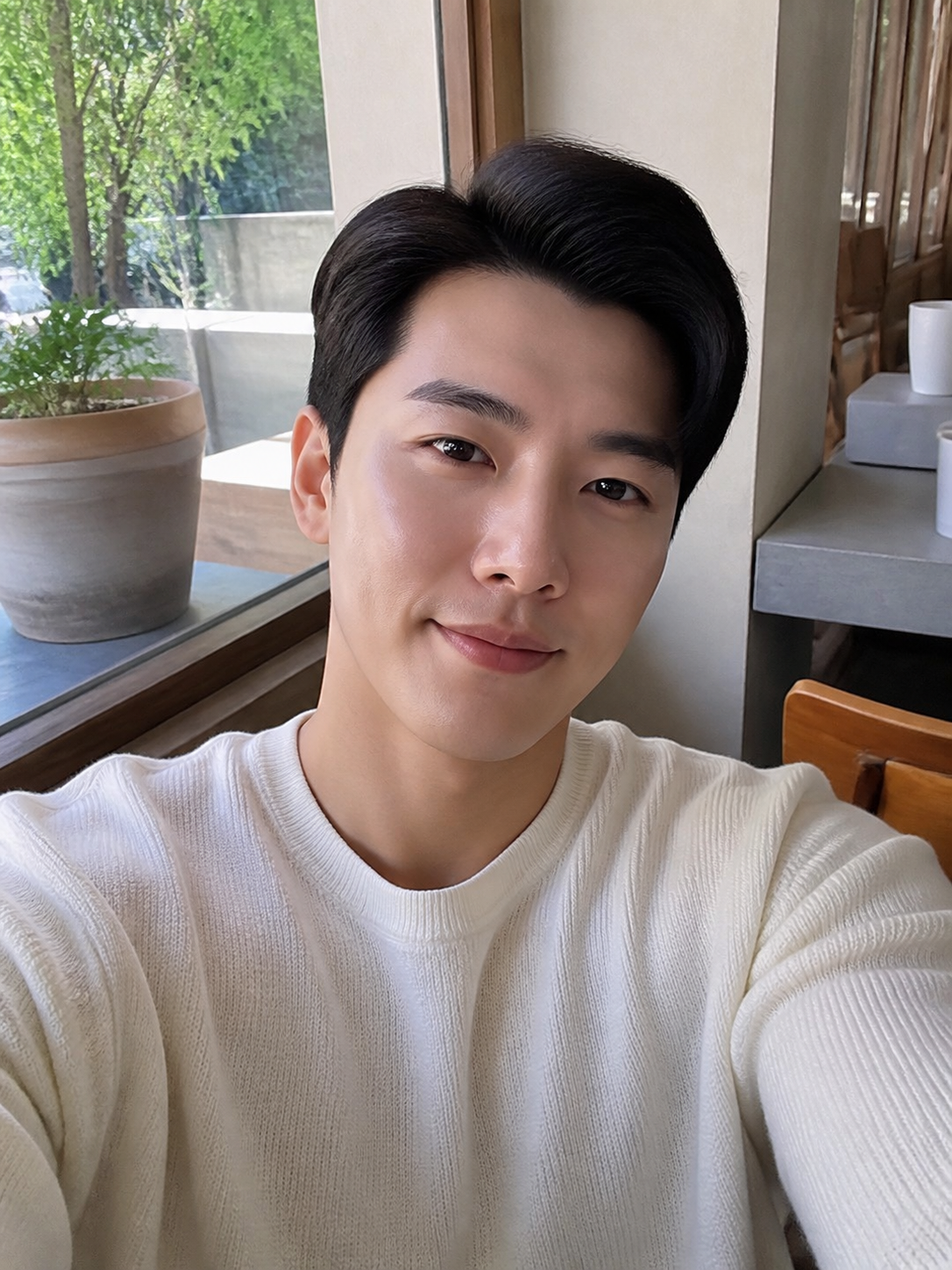 카페 창가 셀피