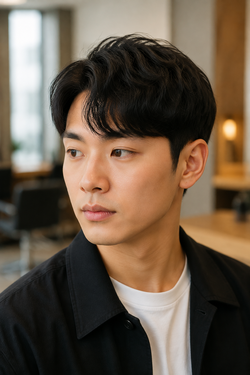 이마를 반 정도 드러내는 가일 스타일 연출