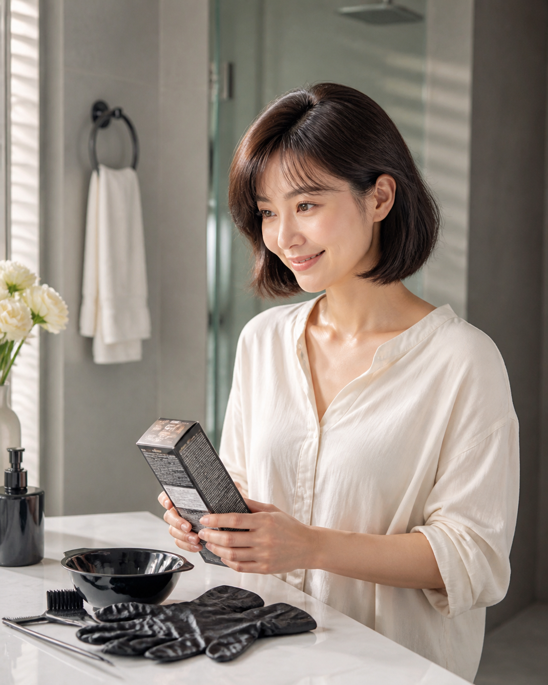 셀프 새치 염색에 필요한 기본 구성품