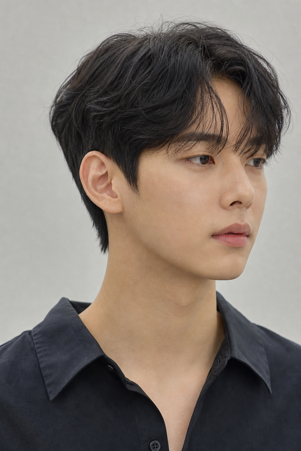 부드러운 컬감과 볼륨이 돋보이는 댄디컷 디테일