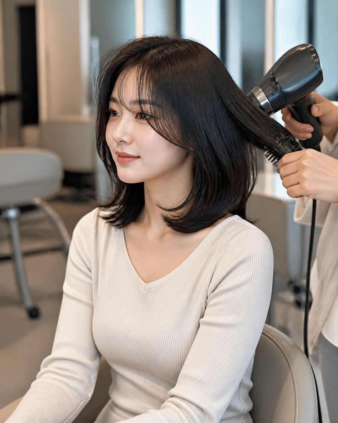 얼굴형 보정에 초점을 둔 앞머리·옆머리 스타일