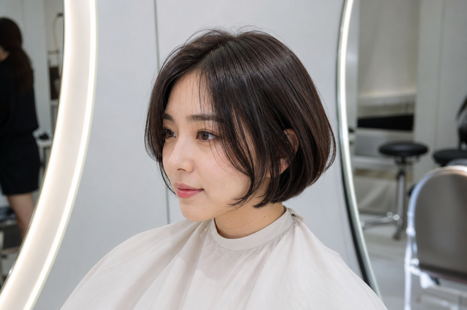 홍대미용실에서 많이 찾는 단발 스타일의 커트 결과