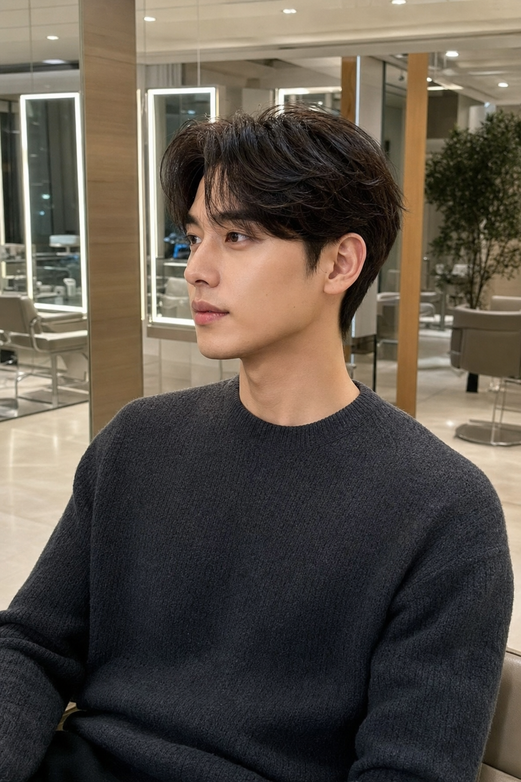 세미 리프컷 스타일