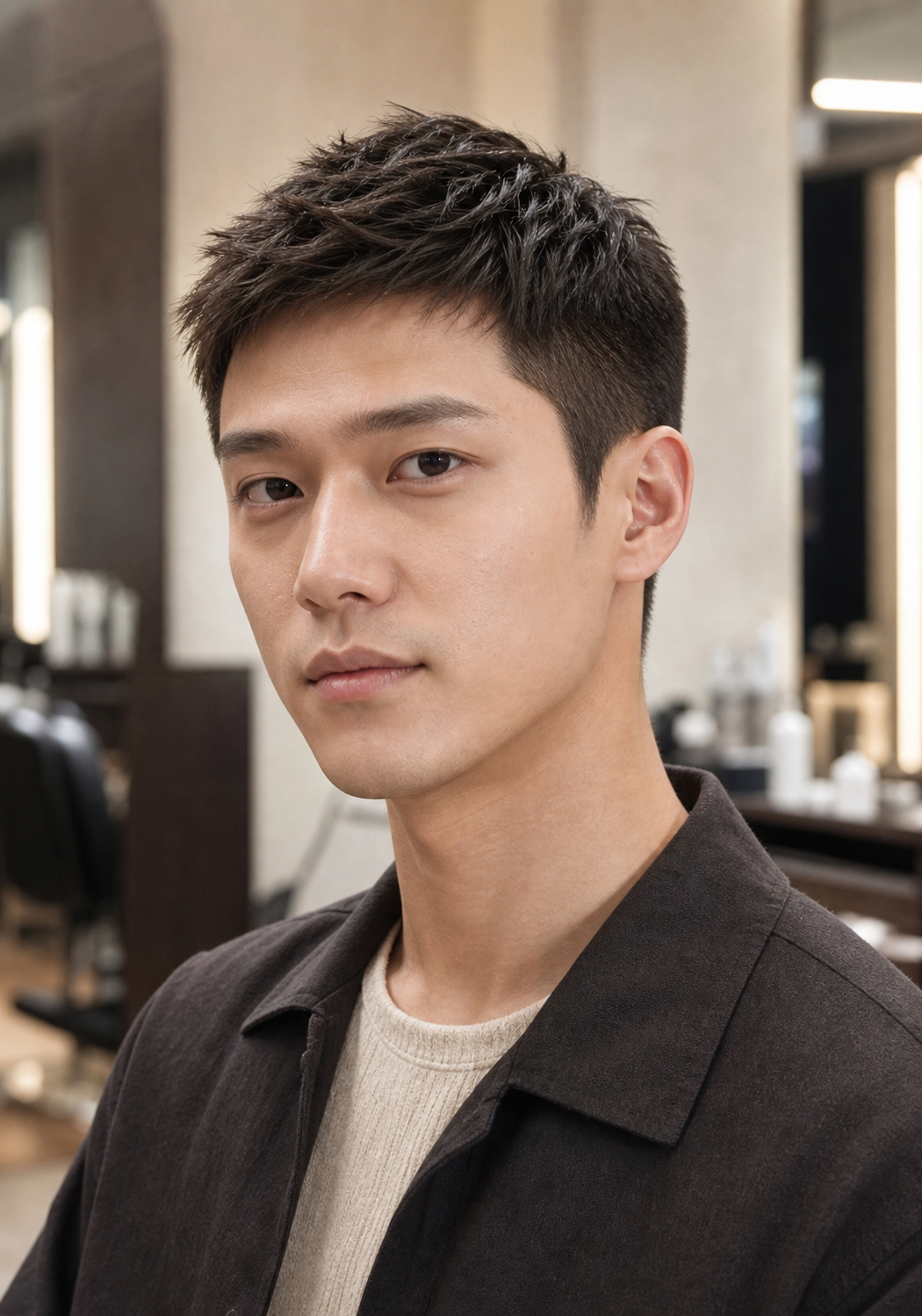 개성 있는 짧은 앞머리 포인트 스타일