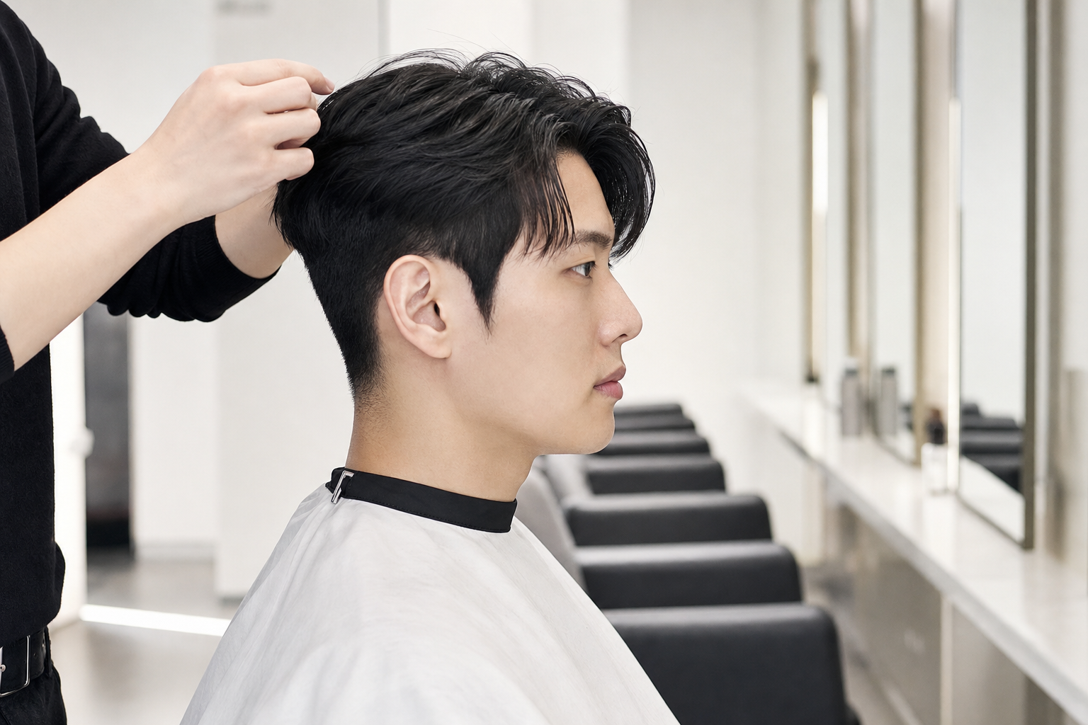 부평 남성 고객에게 수요가 높은 깔끔한 슬릭컷 분위기