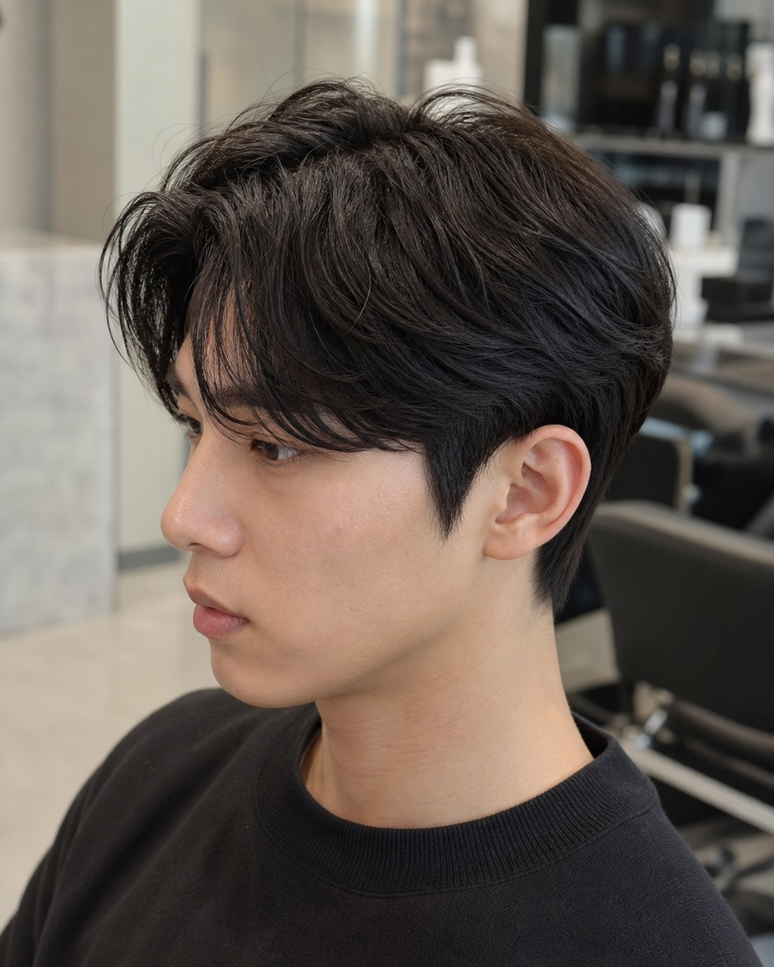 자연스러운 볼륨의 시크한 스타일