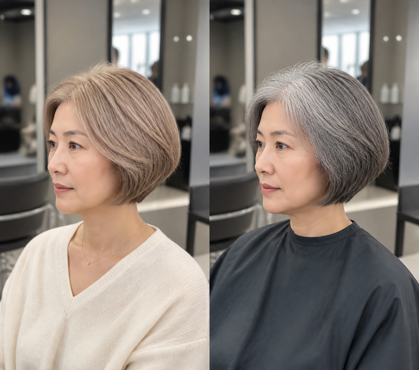 흰머리염색과 고잉그레이 비교