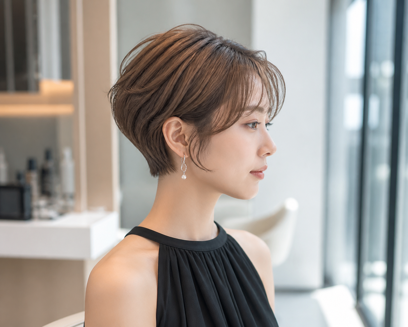 자연스러운 업스타일과 행사 준비 분위기